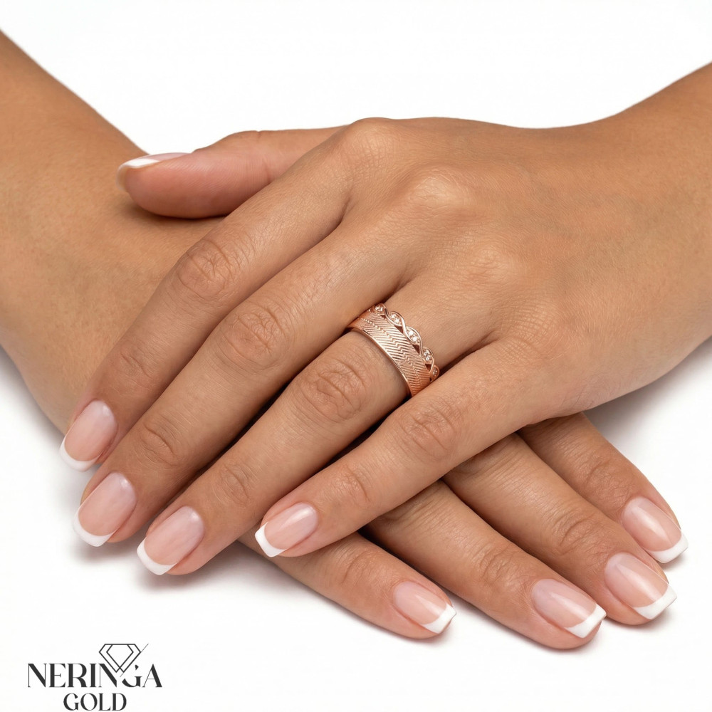 Rose gold women's ring #67594