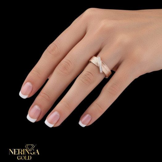 Rose gold women's ring #67596