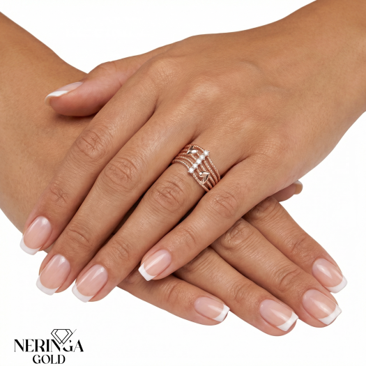 Rose gold women's ring #67600