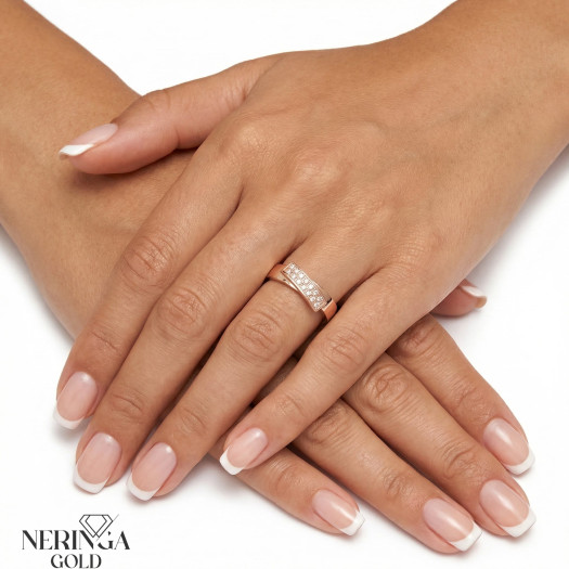 Rose gold women's ring #67604