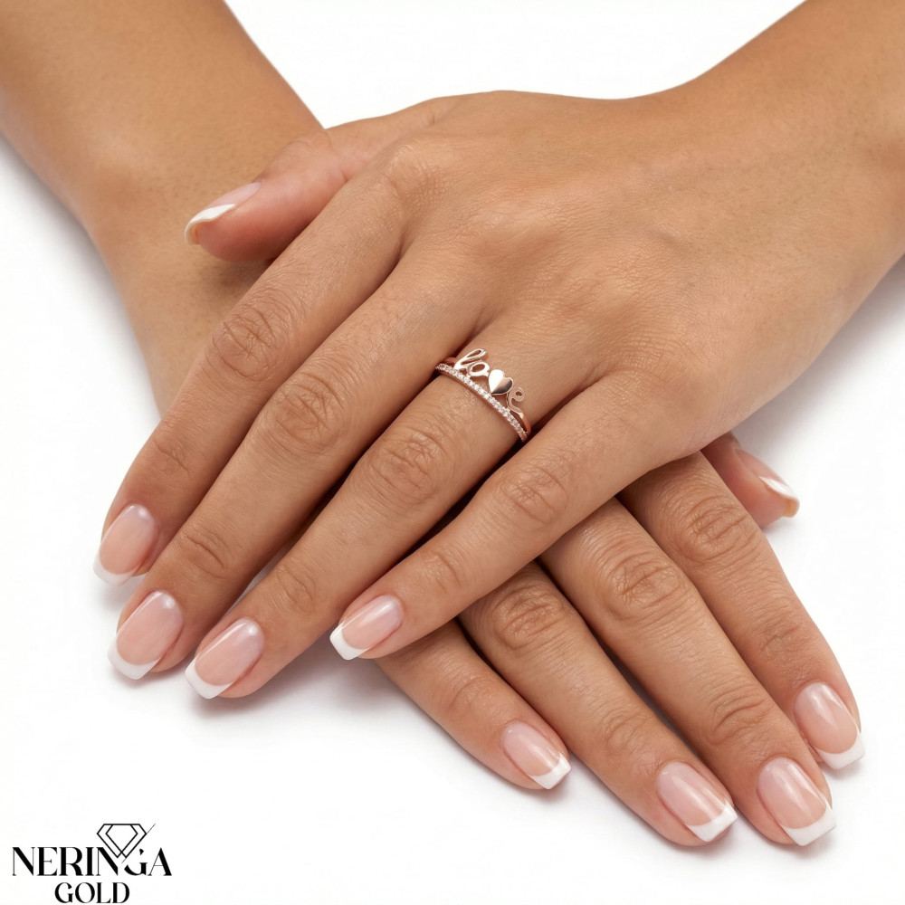 Rose gold women's ring #67605