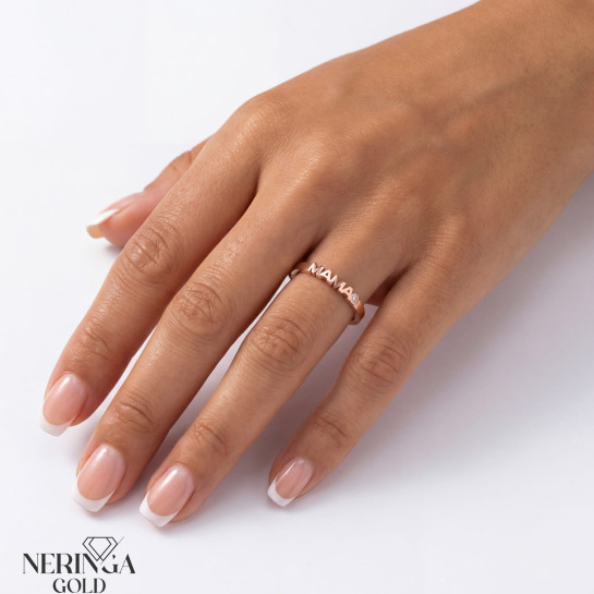Rose gold women's ring #70080