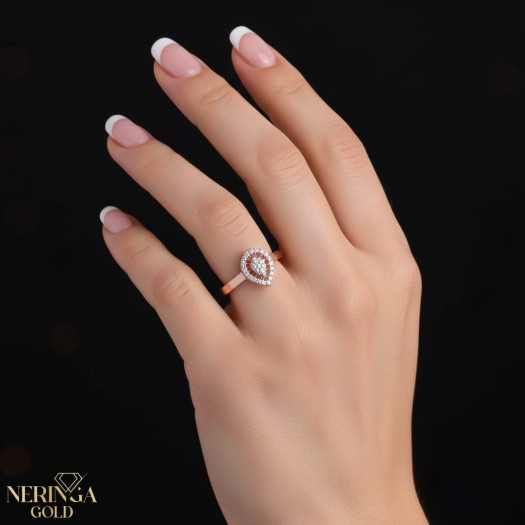 Rose gold women's ring #67609