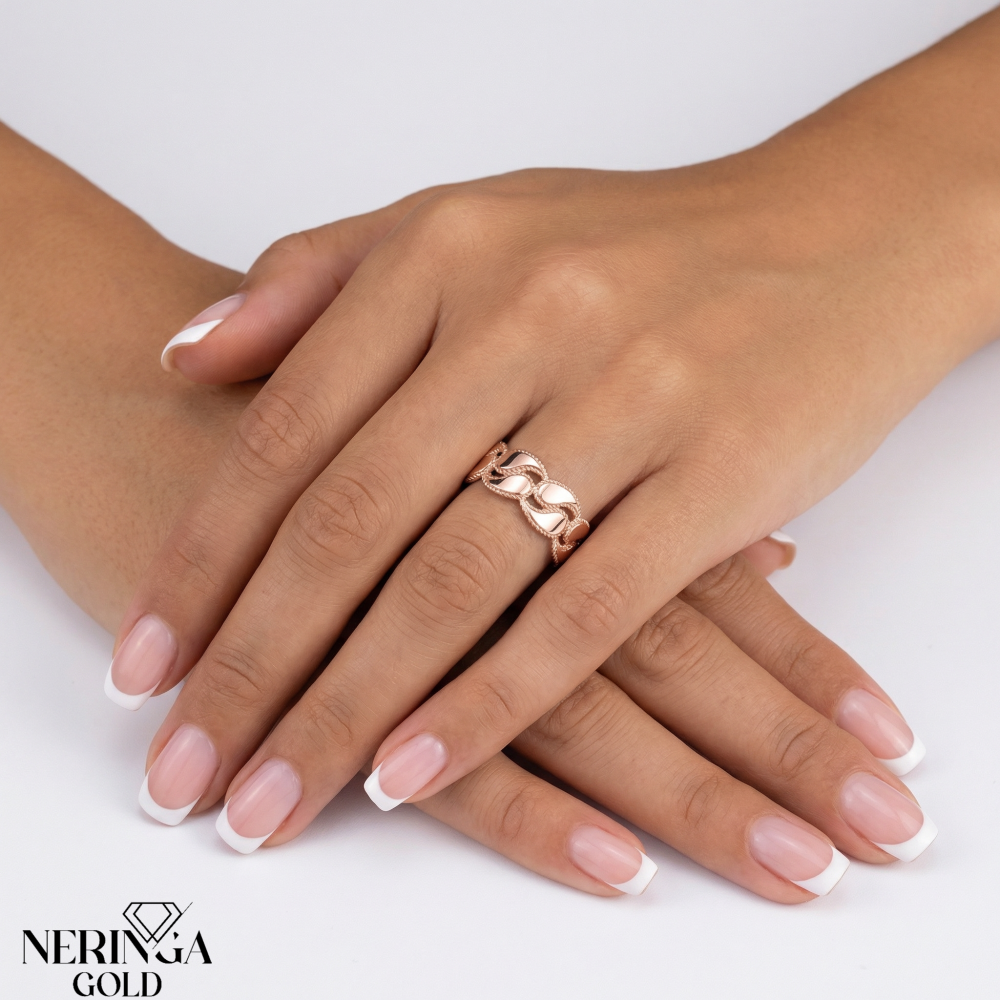 Rose gold women's ring #67610