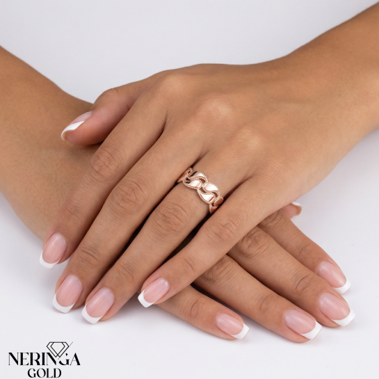 Rose gold women's ring #67610