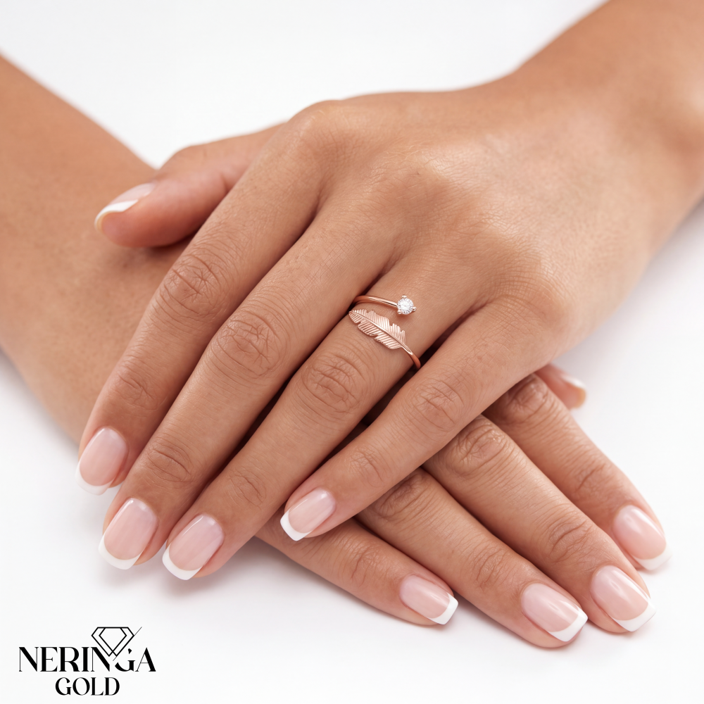 Rose gold women's ring #69200