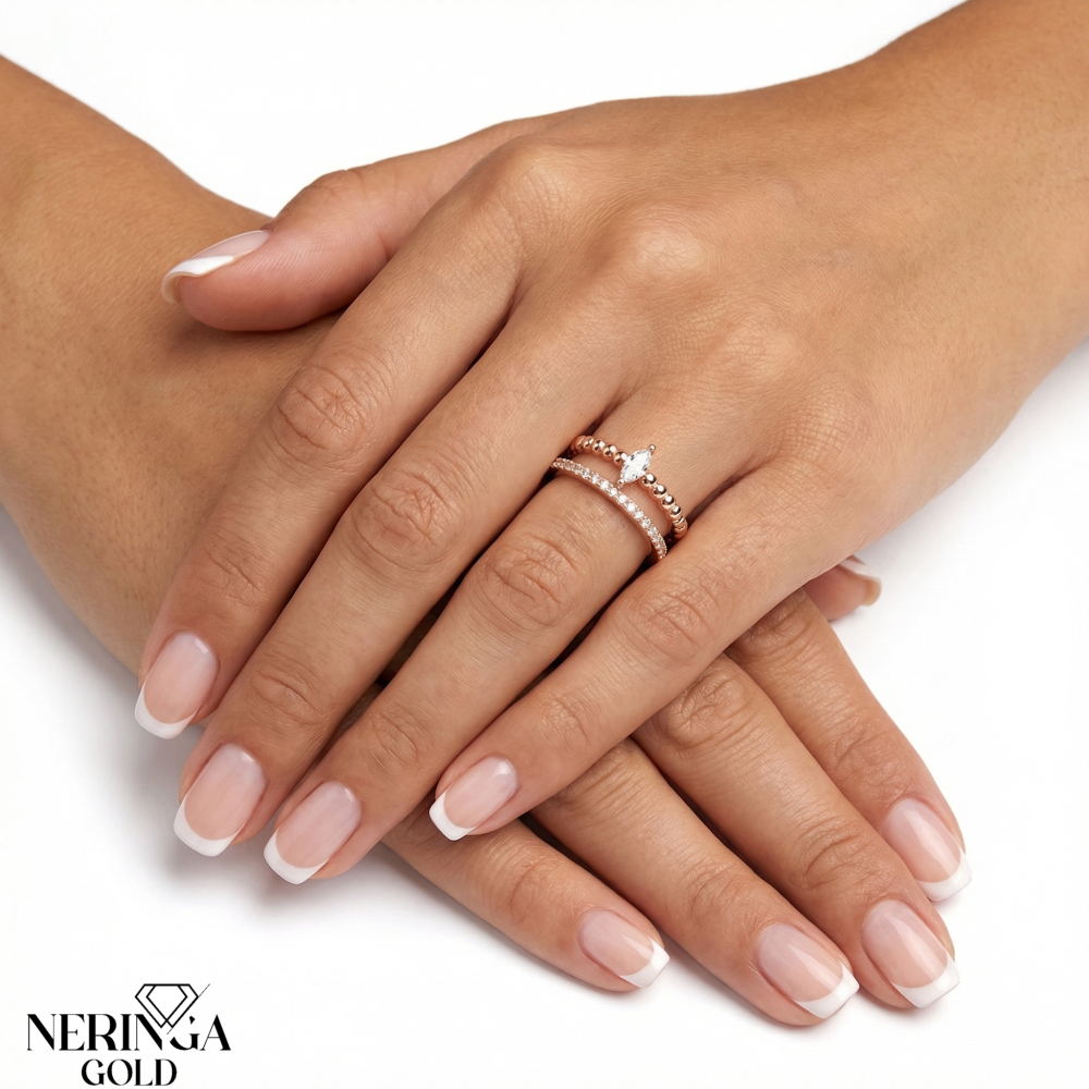 Rose gold women's ring #67613