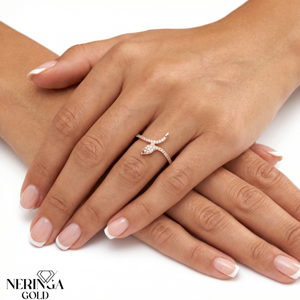 Rose gold women's ring #67725