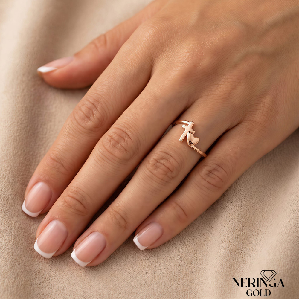 Rose gold women's ring #68746