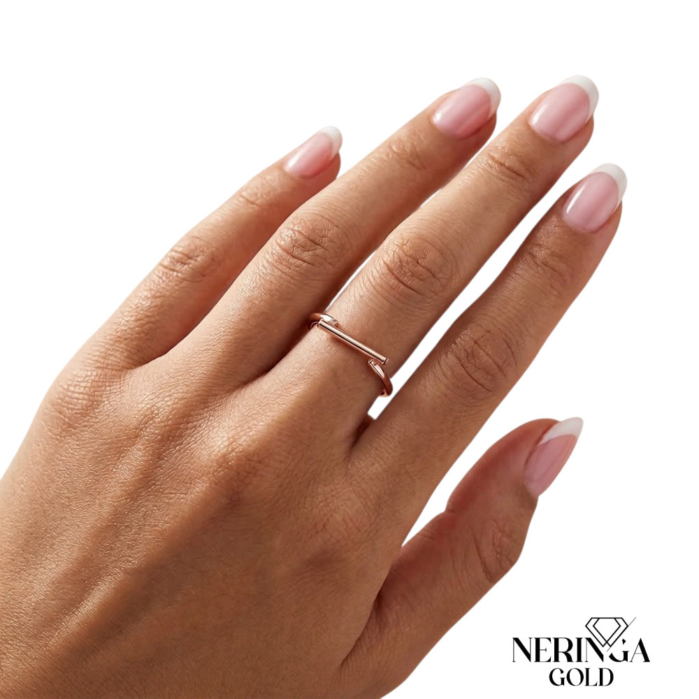 Rose gold women's ring #68748