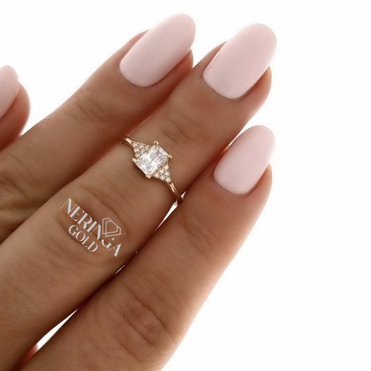 Rose gold women's ring #64931