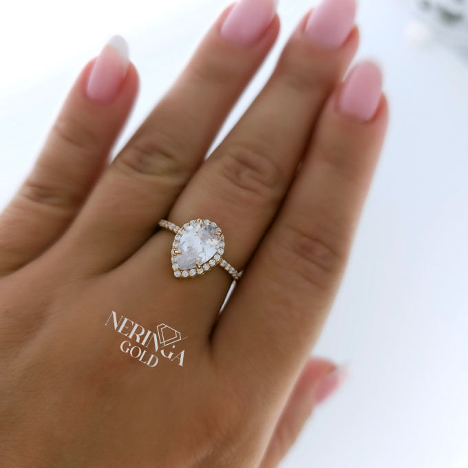 Rose gold women's ring #61290