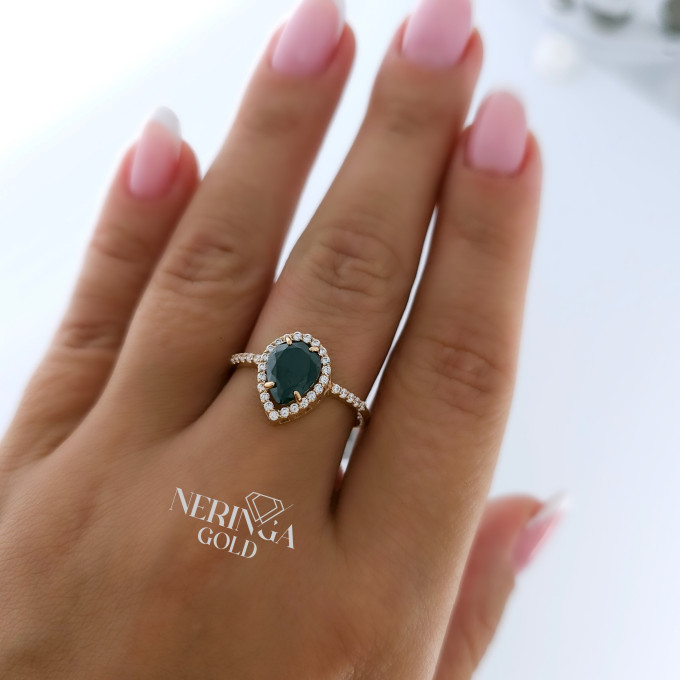 Rose gold women's ring #61036