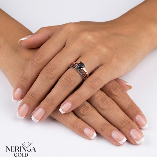 Rose gold women's ring #65442