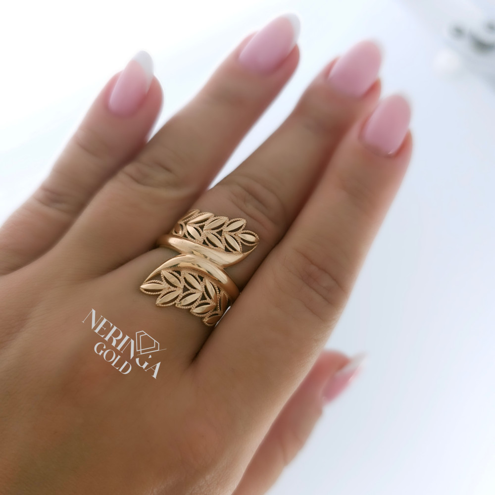 Rose gold women's ring #65522