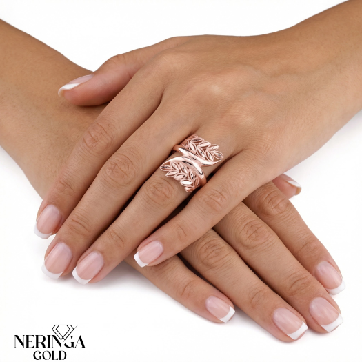 Rose gold women's ring #65522
