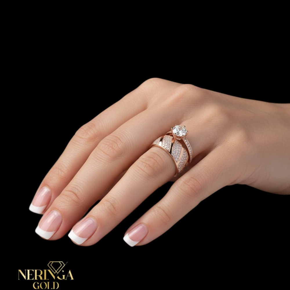 Rose gold women's ring #64965