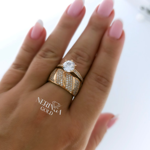 Rose gold women's ring #65441