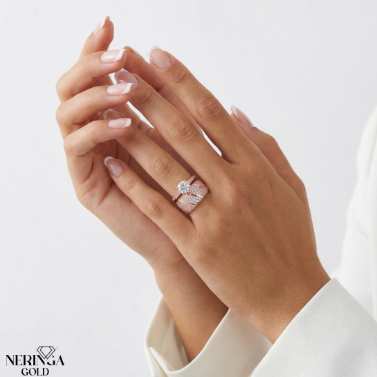 Rose gold women's ring #64965