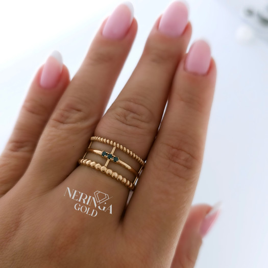 Rose gold women's ring #65617