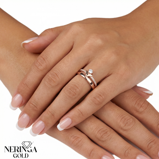 Rose gold women's ring #69180