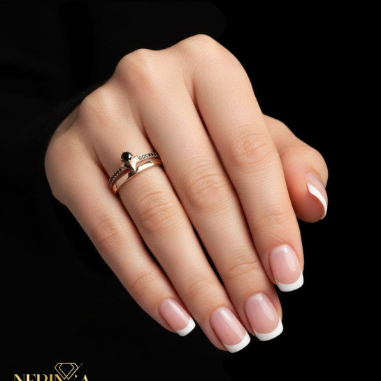 Rose gold women's ring #59896