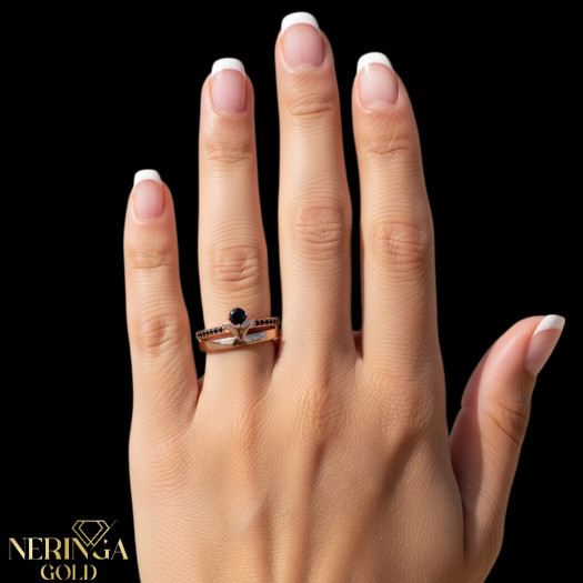 Rose gold women's ring #59901