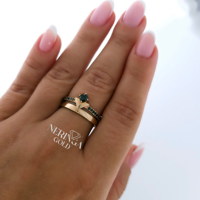 Rose gold women's ring #59900