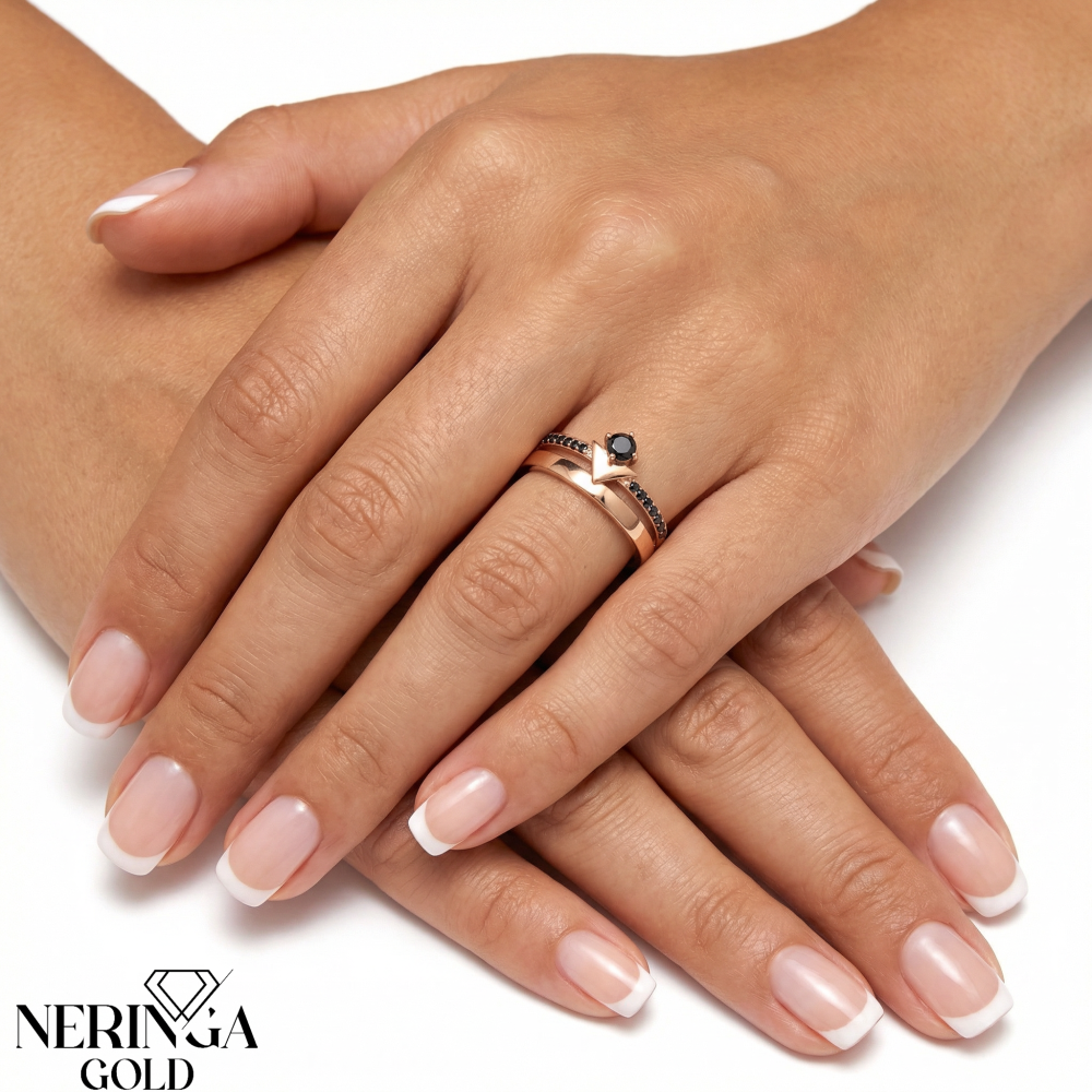 Rose gold women's ring #59900