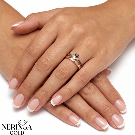 Rose gold women's ring #59901