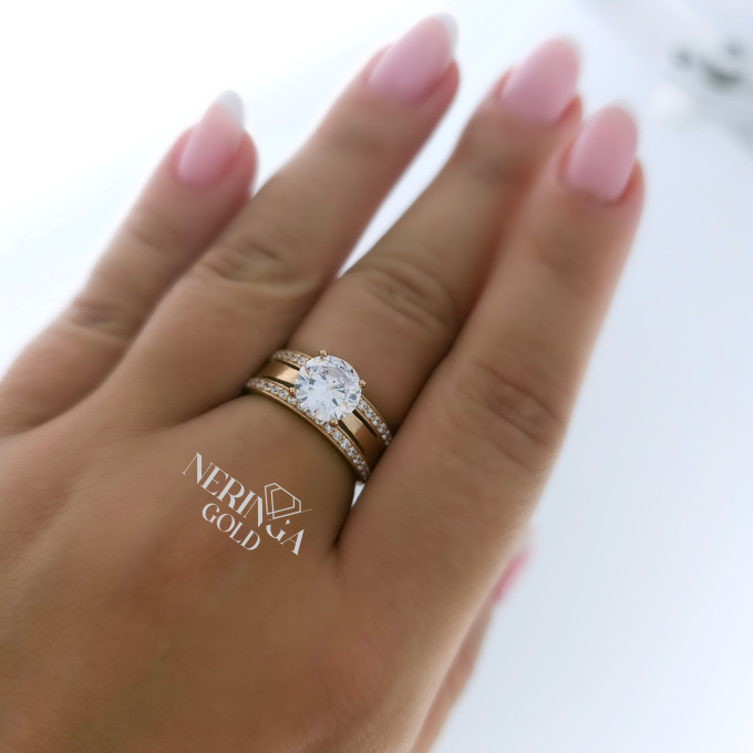 Rose gold women's ring #63225 Rose gold women's ring #63225
