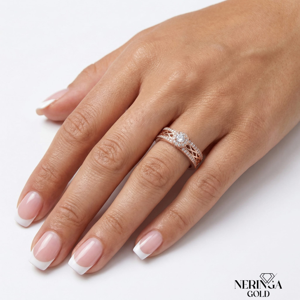 Rose gold women's ring #65537