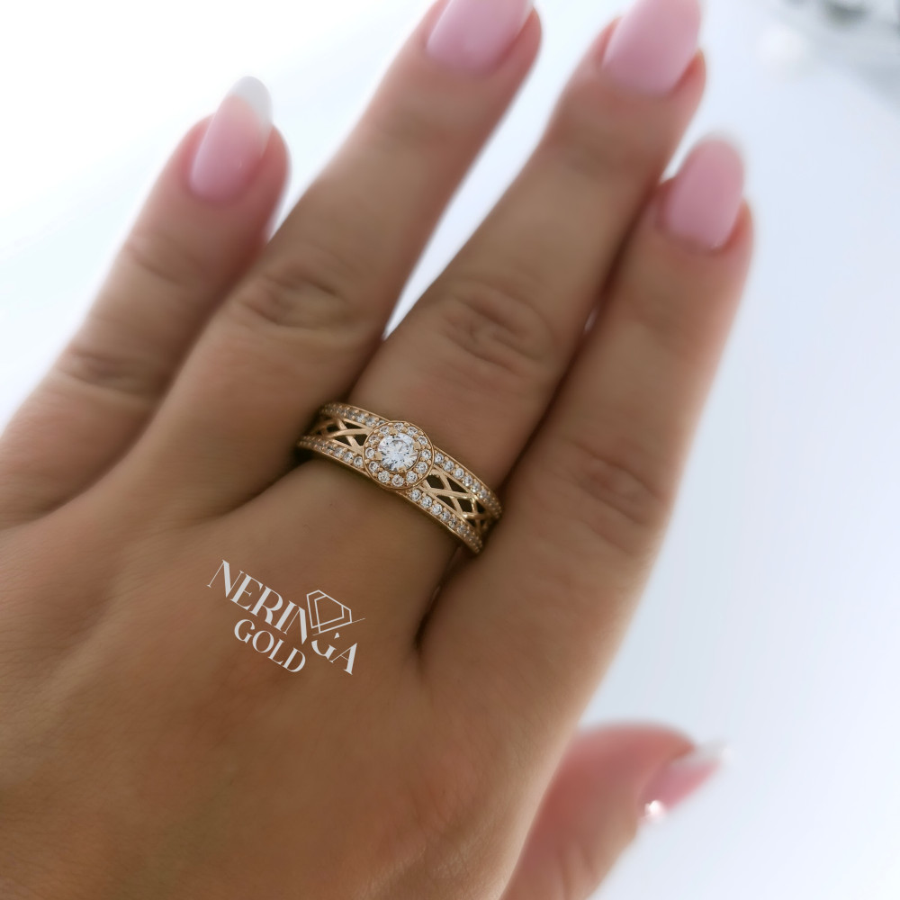 Rose gold women's ring #65537