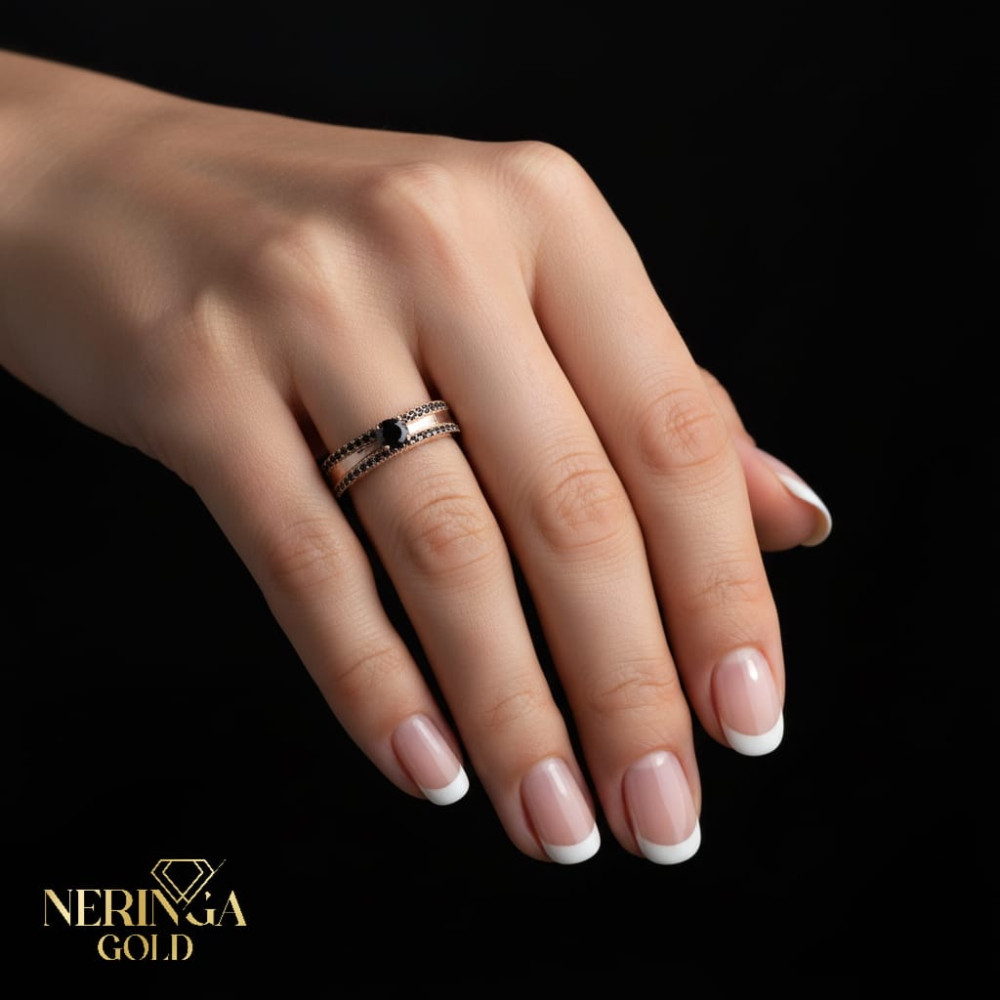 Rose gold women's ring #65702