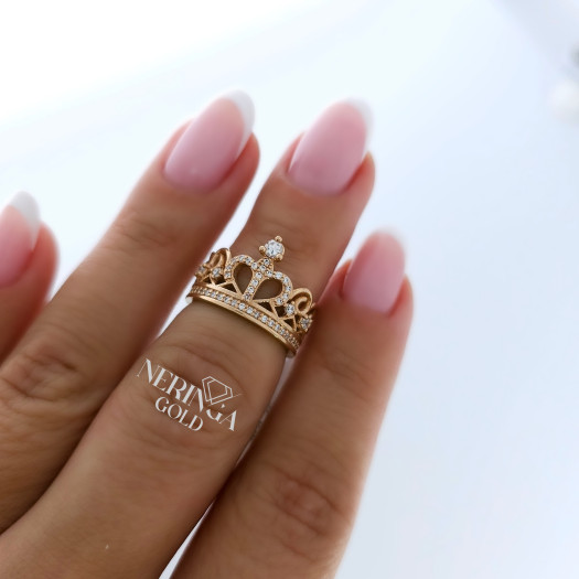 Rose gold women's ring #64938