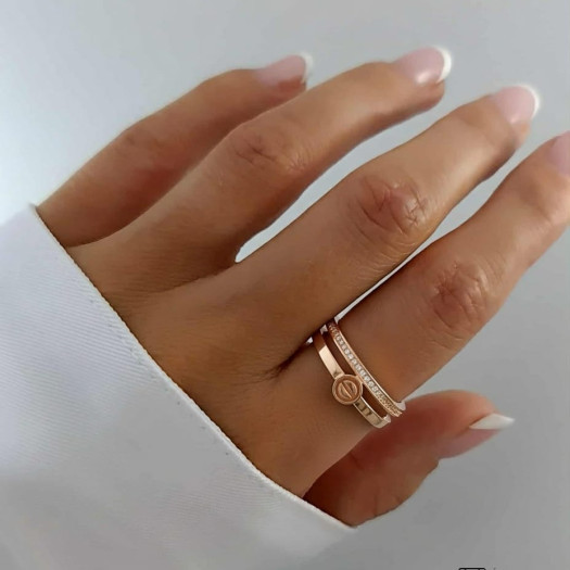 Rose gold women's ring #65041