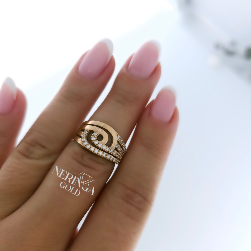 Rose gold women's ring #65053