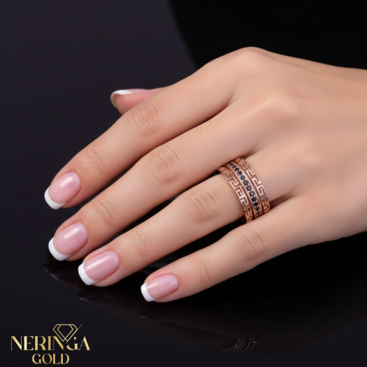 Rose gold women's ring #65676