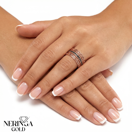 Rose gold women's ring #65676