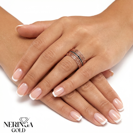 Rose gold women's ring #65676
