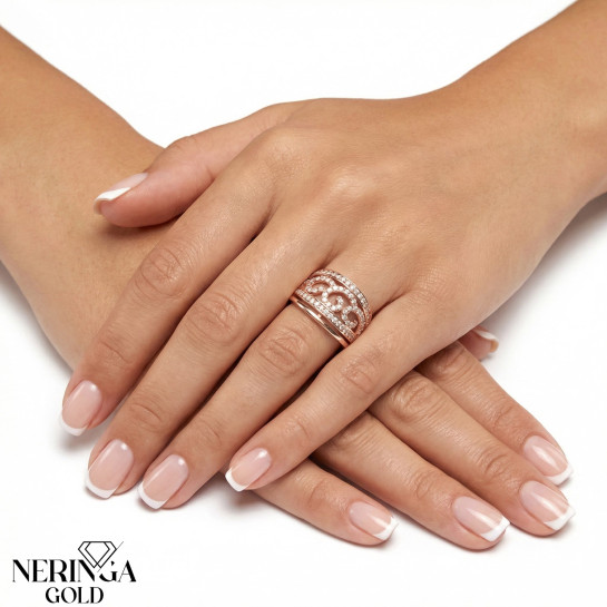 Rose gold women's ring #65263