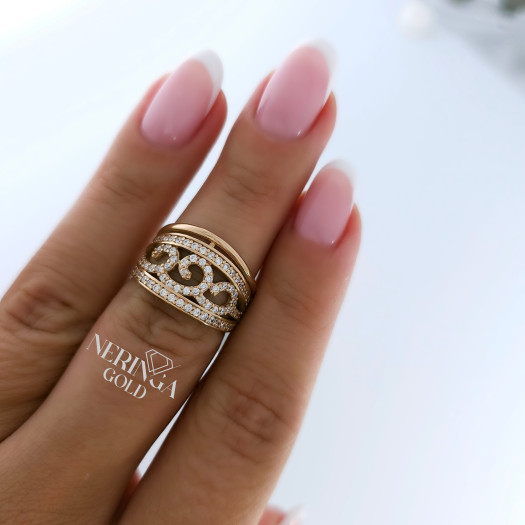 Rose gold women's ring #65263