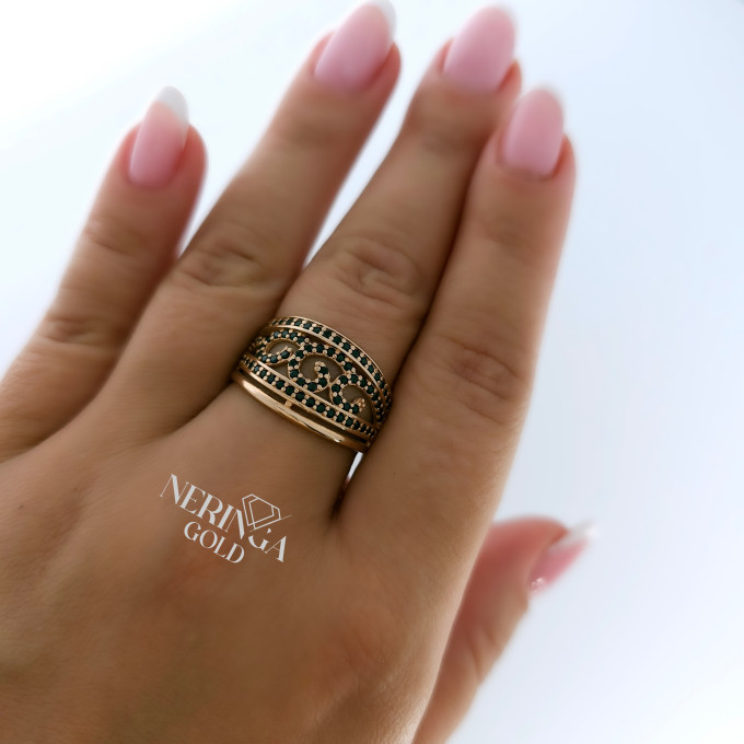 Rose gold women's ring #61211