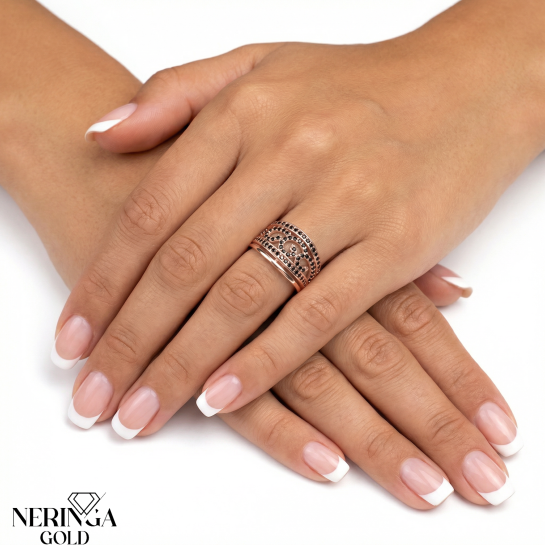 Rose gold women's ring #65265