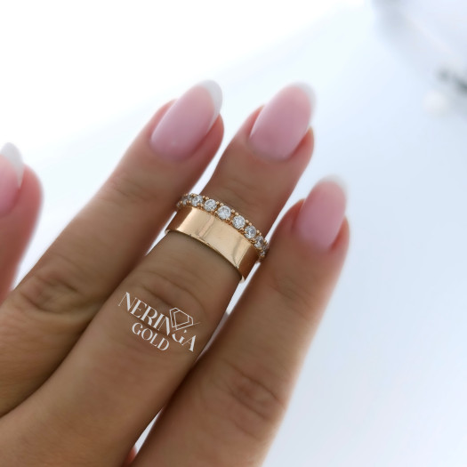 Rose gold women's ring #65094
