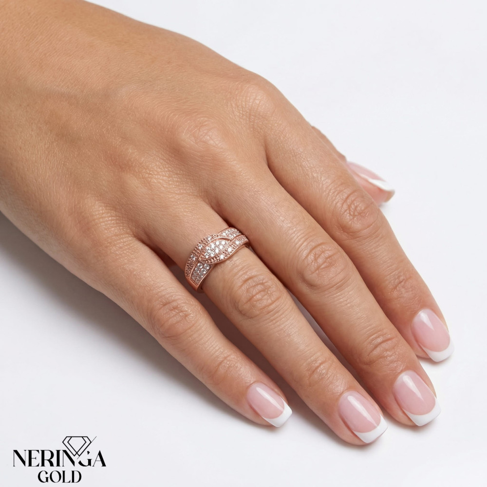 Rose gold women's ring #65311