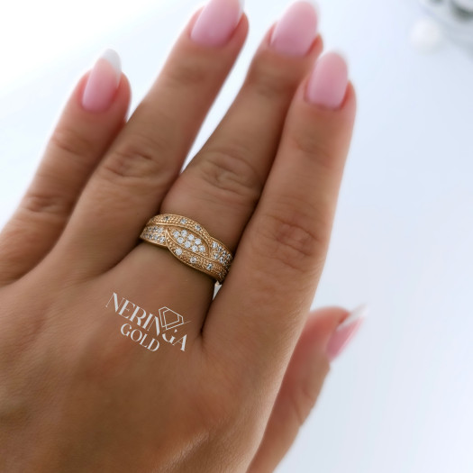 Rose gold women's ring #65311