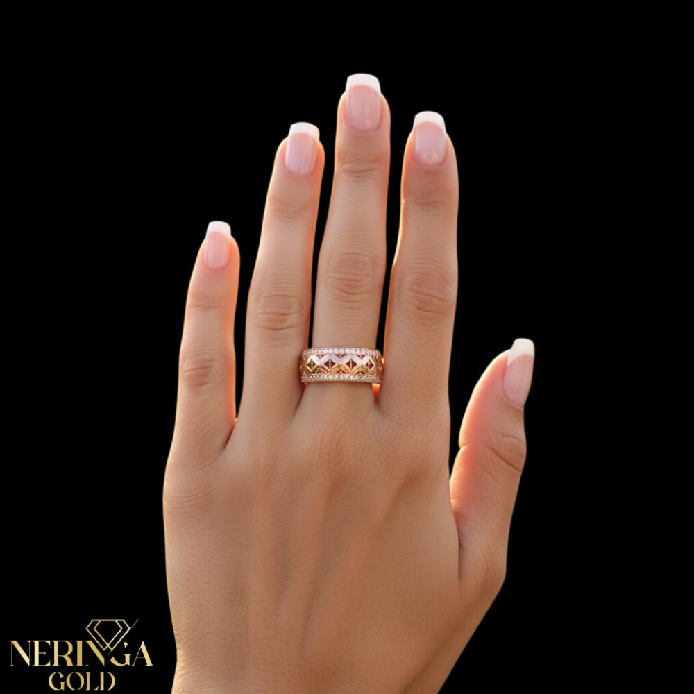Rose gold women's ring #65750