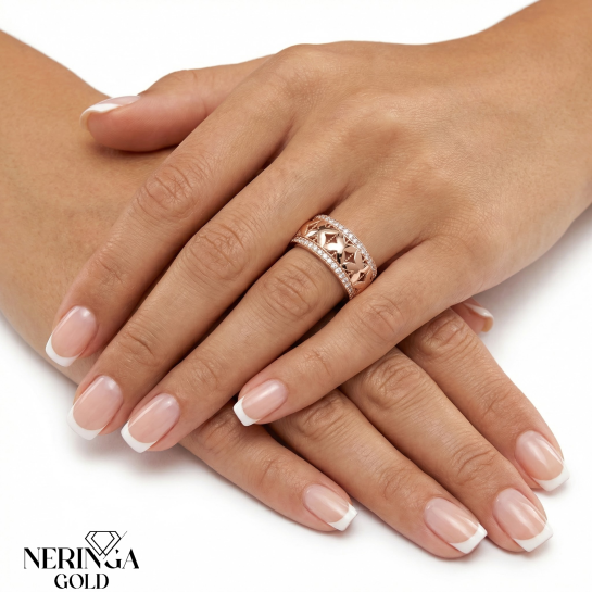 Rose gold women's ring #65531