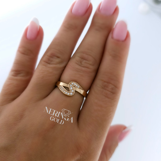 Rose gold women's ring #65383